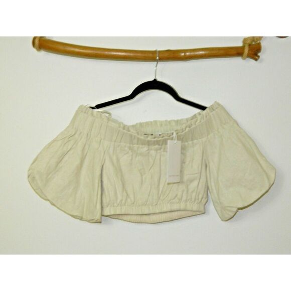 The Fifth Label Blouse Off Shoulder Cropped Beige Theo Wheat Top Size Small/4 - Picture 6 of 10